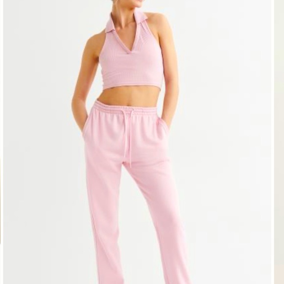 H&M NWT Women’s Fitted Crop Top In Soft Pink Size Medium - Picture 9 of 9